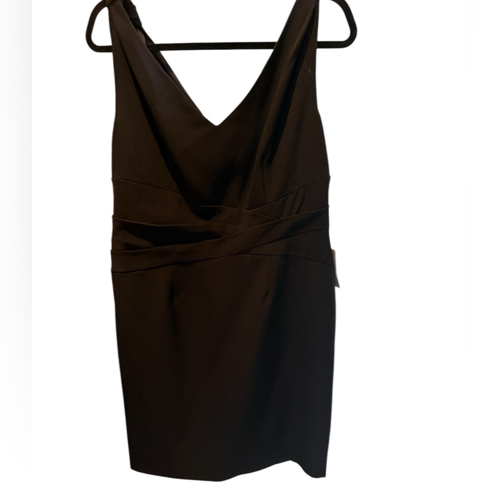 NWT Adrianna Papell Black V-neck Sleeveless Black Dress Size 14 XL MSRP $122 - Picture 2 of 12